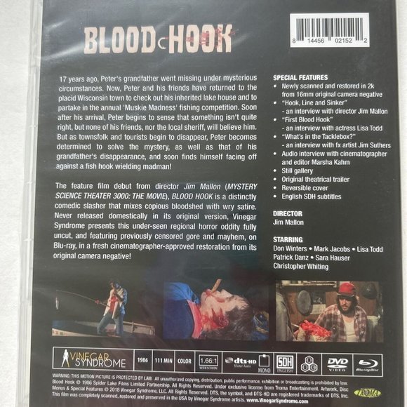 Vinegar Syndrome Blood Hook Bluray-extra features-widescreen-80s-Don Winters-NEW - Picture 2 of 3